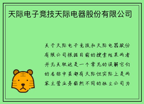 天际电子竞技天际电器股份有限公司